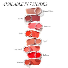 RMS Lip2Cheek Demure swatch reveals rich pigment for buildable blush or lip tint.