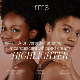 RMS Beauty Master Radiance Base skin swatch demonstrates blurring and luminous coverage