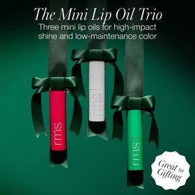 RMS Beauty Mini Lip Oil Trio packaging presented as a gift-ready set