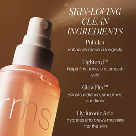 Application of RMS Beauty Radiance Lock Setting Mist for a luminous finish