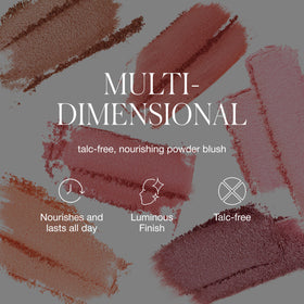 RMS Beauty ReDimension Hydra Powder Blush Maidens Blush on cheeks with long wear satin sheen.