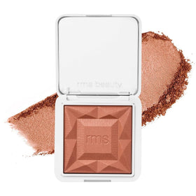 RMS Beauty ReDimension Hydra Powder Blush Maidens Blush compact on vanity, refillable and sustainable.