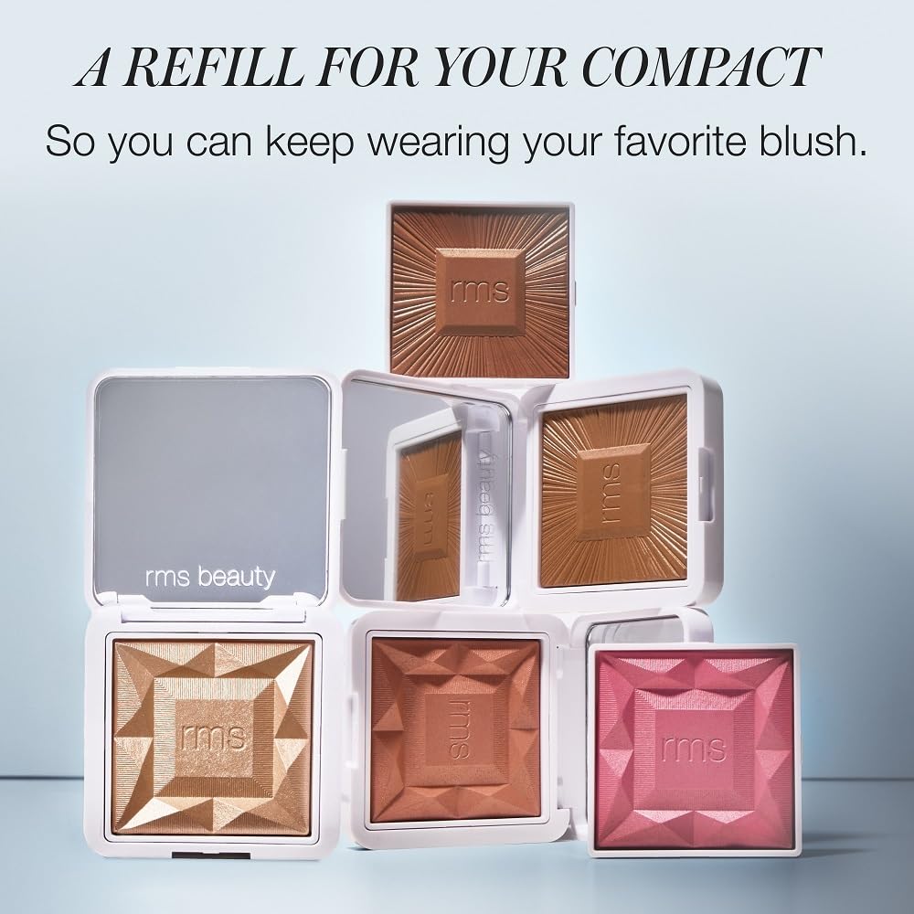 RMS Beauty Redimension Hydra Powder Blush open pan demonstrates creamy gel-to-powder texture.