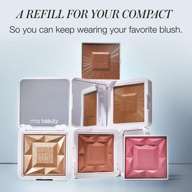 RMS Beauty Redimension Hydra Powder Blush open pan demonstrates creamy gel-to-powder texture.