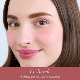 Swatch of RMS Beauty Redimension Hydra Powder Blush showing buildable color