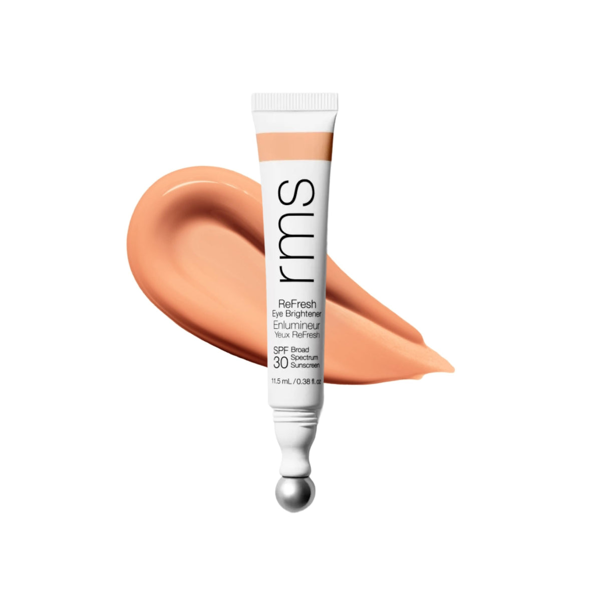 RMS Beauty ReFresh Eye Brightener bottle with hydrating SPF30 protection.