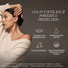 RMS Beauty SunCoverup application shows even tone with SPF protection.
