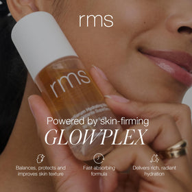 RMS Beauty SuperSerum Hydrating Mist spray in action for a quick makeup refresh