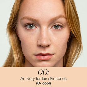 RMS Beauty UnCoverup concealer on dark circles providing skin-matching coverage.