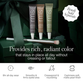 RMS Beauty Eye Love Cashmere Minis enriched with Organic Green Tea nourishes lids.
