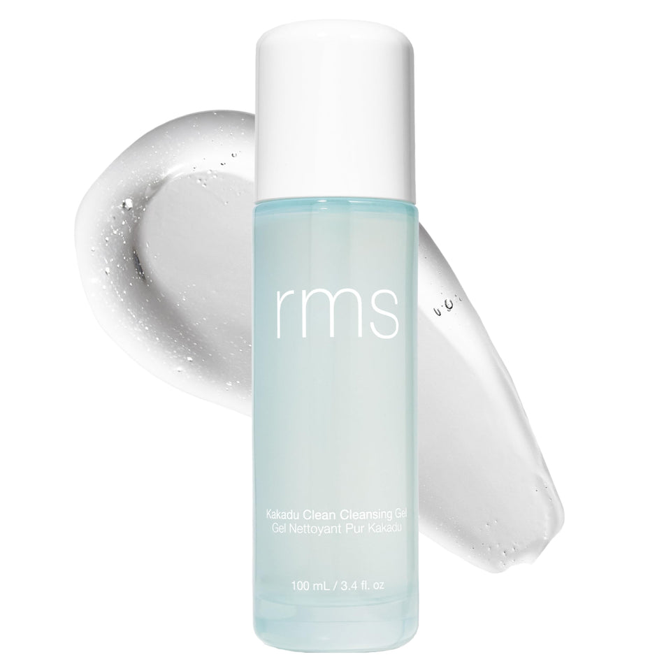 RMS Beauty Kakadu Clean bottle showing gentle cleanser for all skin types