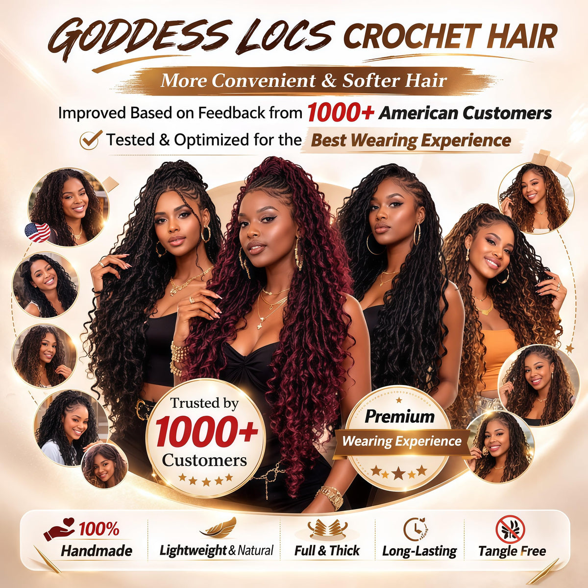 RMYHIG Goddess Locs 18inch color 1B pack for natural shade blend.