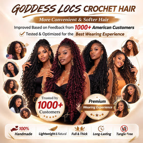 RMYHIG Goddess Locs 18inch color 1B pack for natural shade blend.