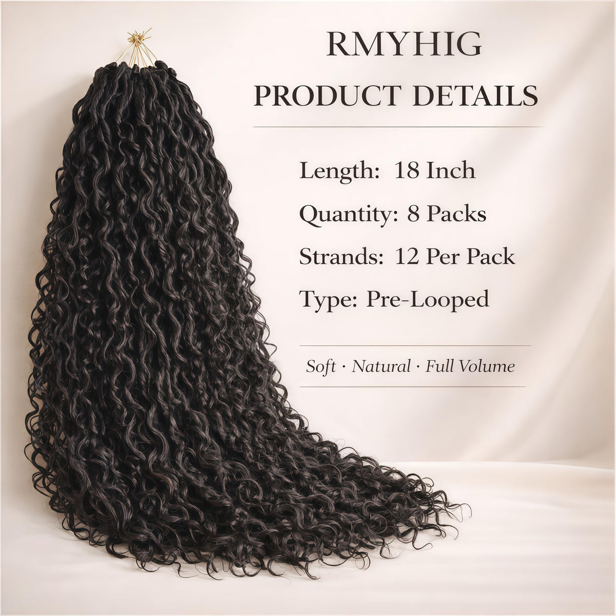 RMYHIG Goddess Locs 18inch curly ends detail for natural texture.