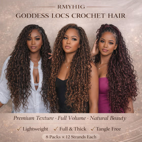 RMYHIG Goddess Locs 18inch dense full look for added volume.