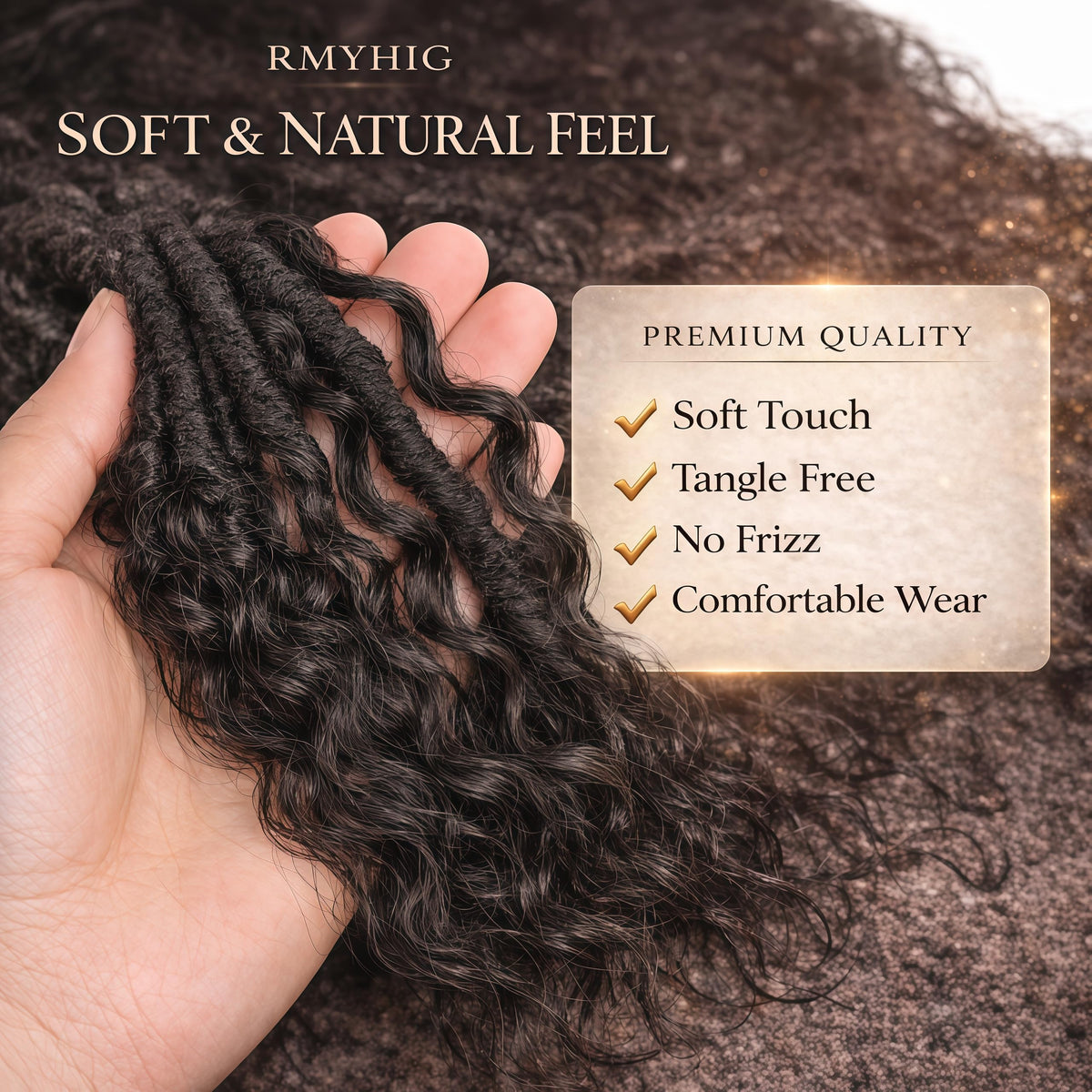 RMYHIG Goddess Locs 18inch long river crochet hair for versatile styling.