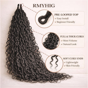 RMYHIG Goddess Locs 18inch natural-looking fiber for lightweight wear.