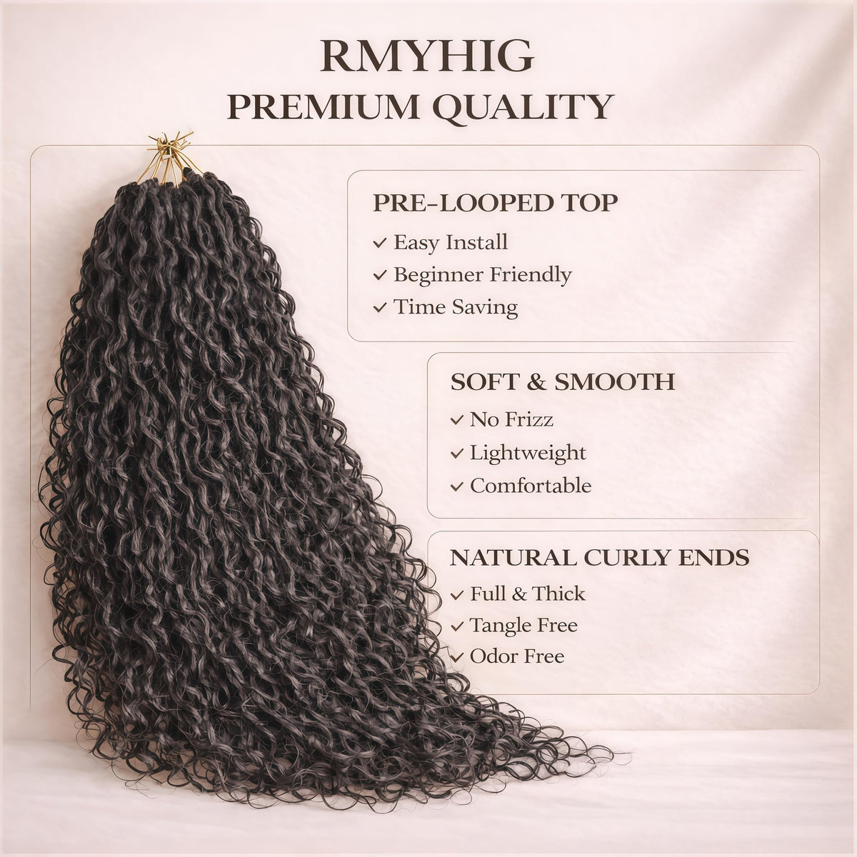 RMYHIG Goddess Locs 18inch ready to wear for quick styling.