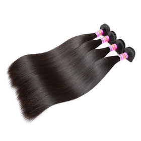 RN BEAUTY Brazilian straight bundles pack, close-up texture, ready for extension styling.