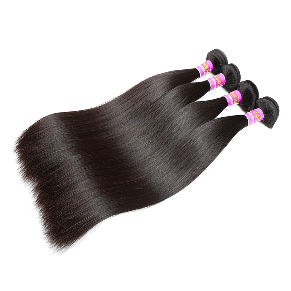 RN BEAUTY Brazilian straight bundles pack, close-up texture, ready for extension styling.
