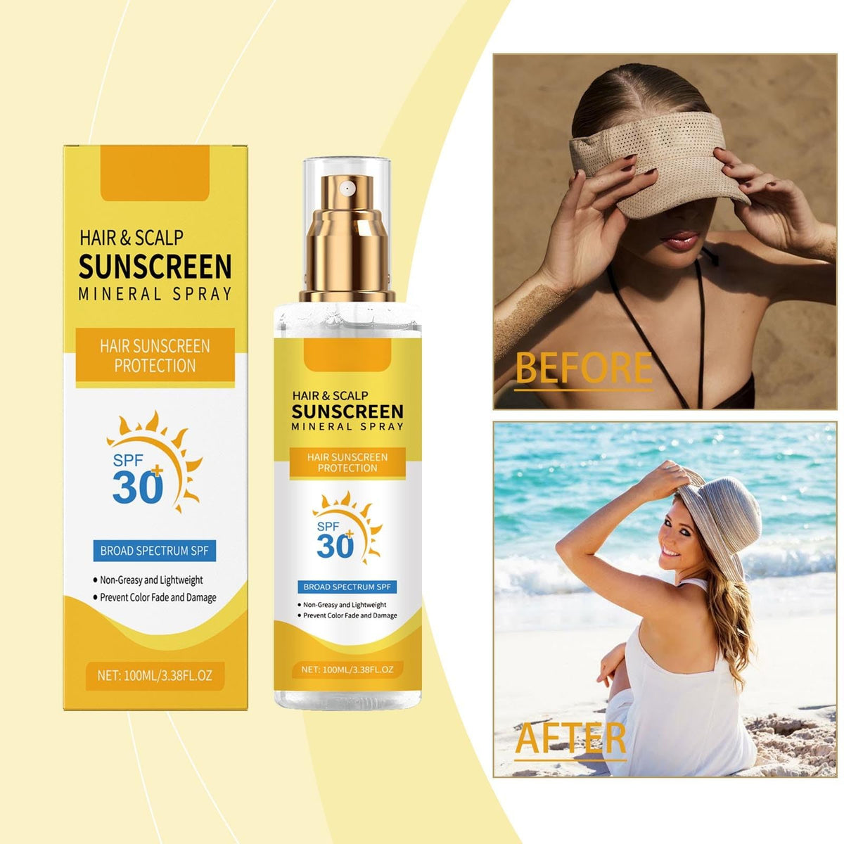 RnemiTe-amo angled application spray demonstrates lightweight mist for scalp protection