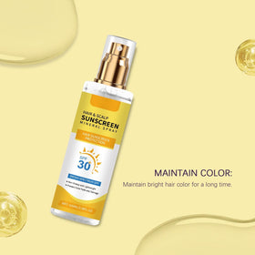 RnemiTe-amo beach scene with spray ready for sun exposure and hair protection