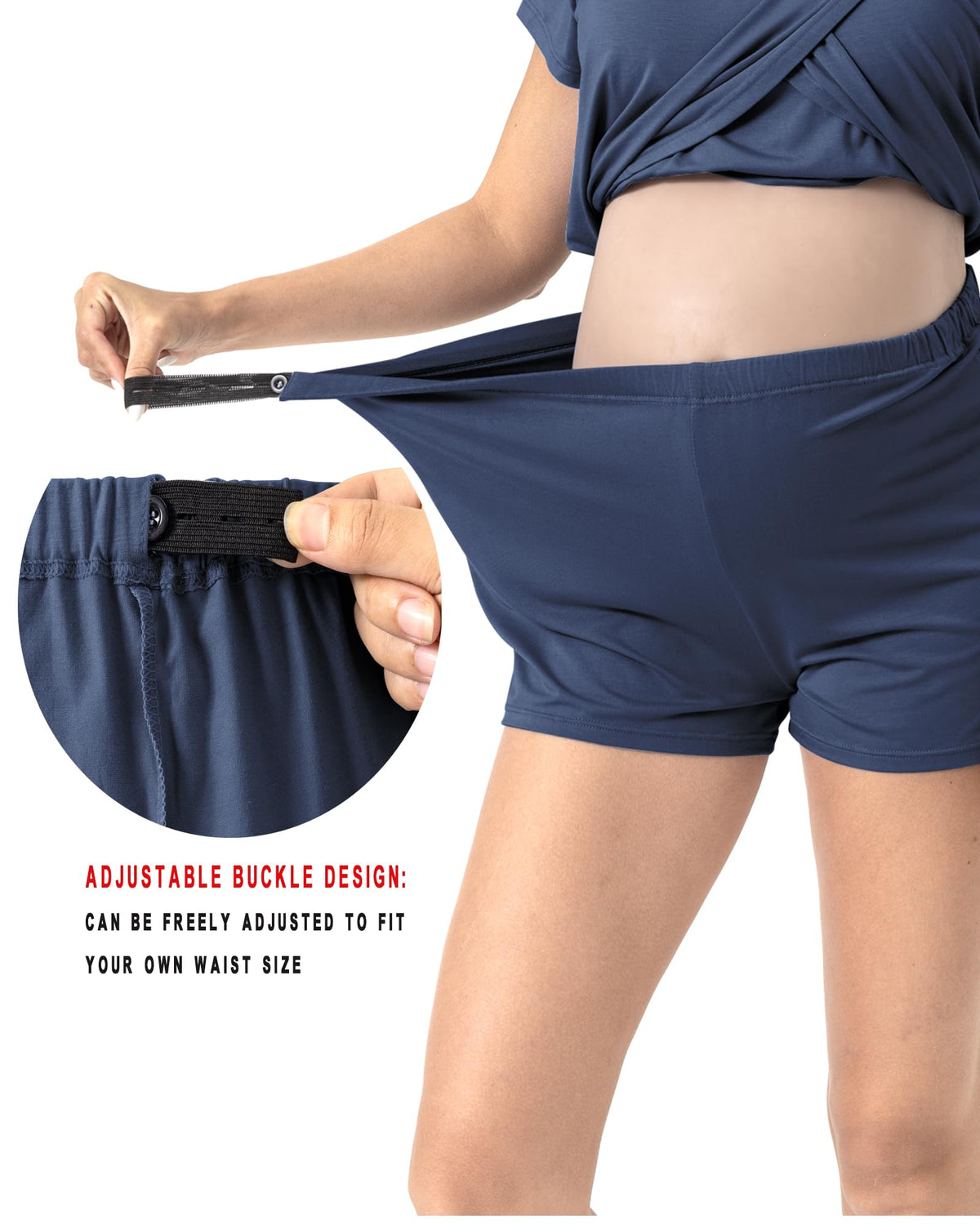 Rnxrbb waistband adjustability reduces friction during postpartum recovery.