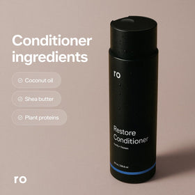 Ro Men's Restore Conditioner being applied to hair showing conditioning action