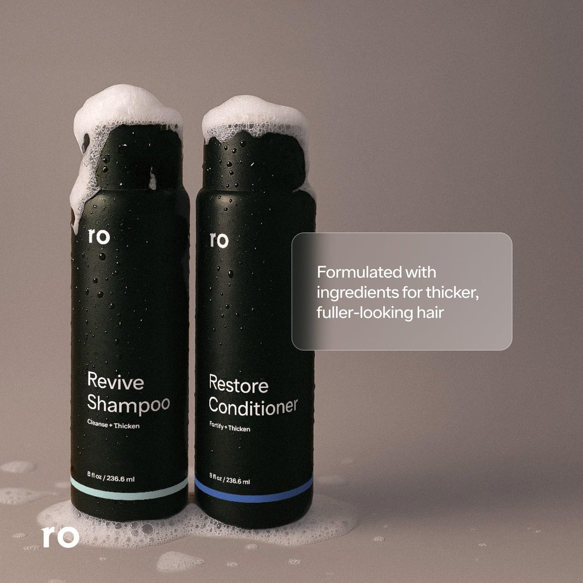 Ro Men's Restore Conditioner bottle closeup highlighting nourishment and moisture