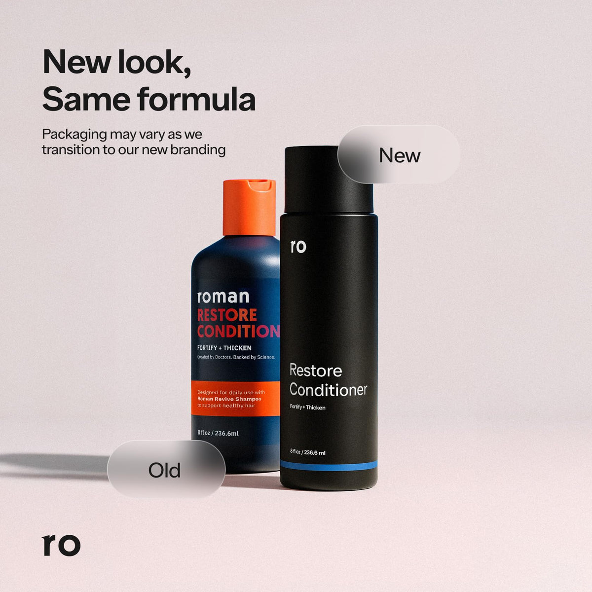 Ro Men's Revive Shampoo duo packaging indicating complete cleansing system