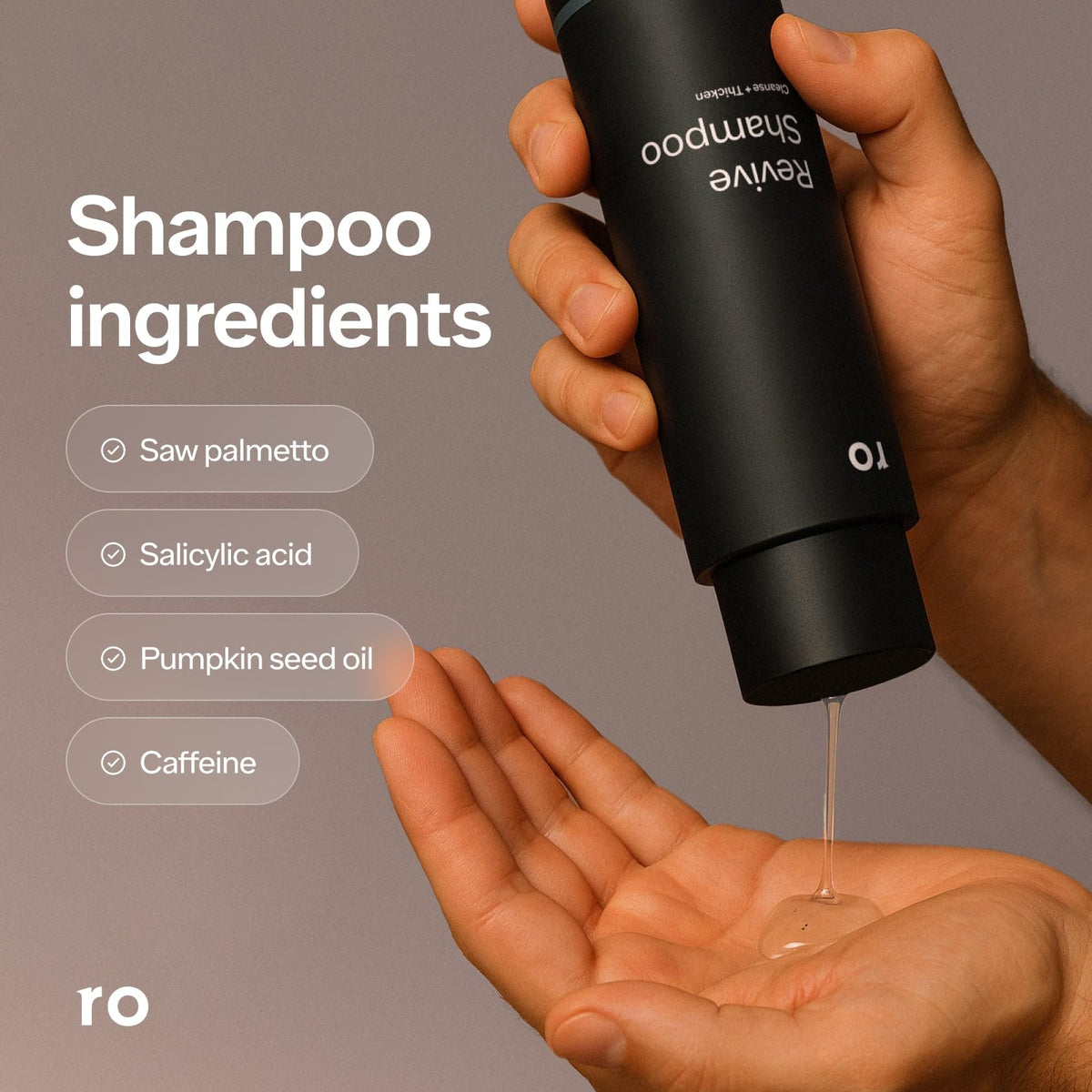 Ro Men's Revive Shampoo lather closeup with minty aroma