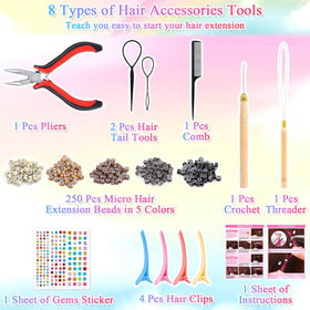 Roadplum silicone beads secure tinsel extensions for lasting wear.
