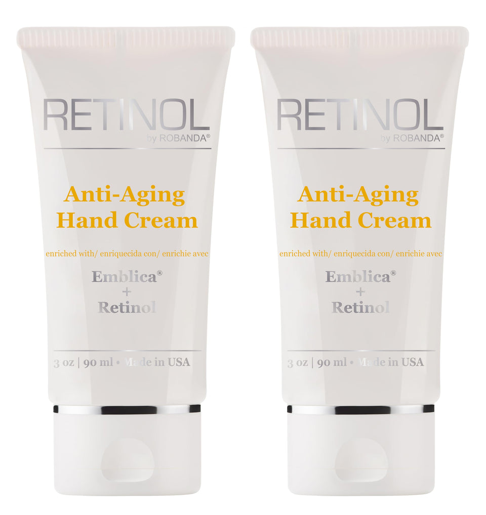 Robanda Retinol Hand Cream bottle front view supporting hydration and anti-aging care