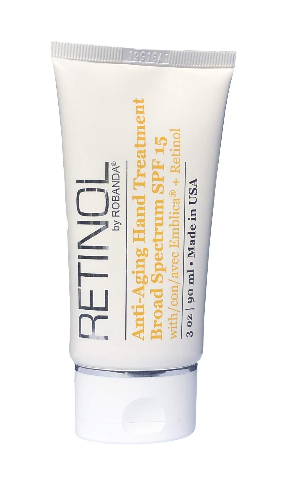 Robanda retinol hand cream swatch closeup shows smooth texture and quick absorption