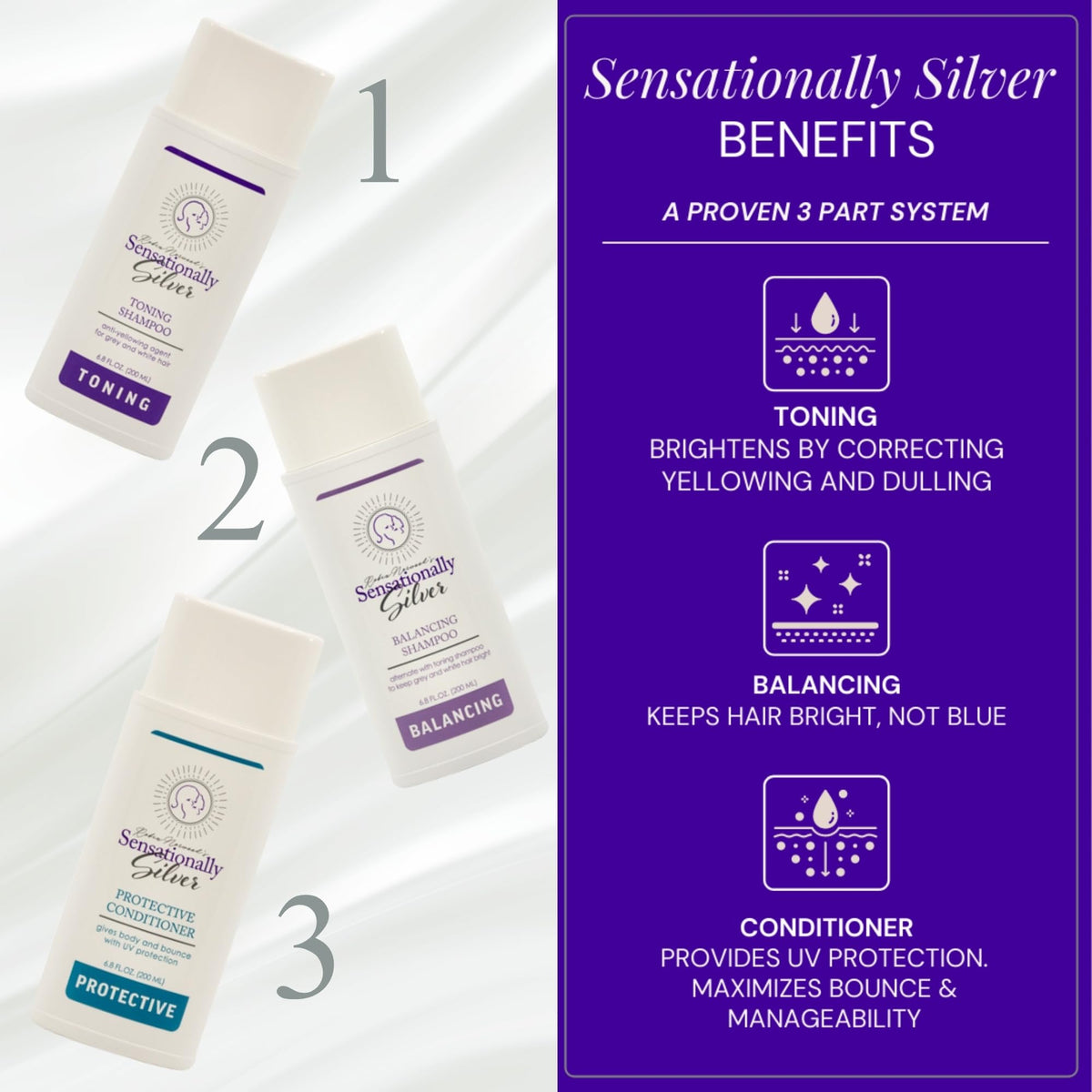 Robin Norwood's Sensationally Silver hands with lather demonstrate gentle cleansing for silver hair.