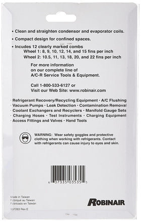 Interchangeable comb heads enable precise fin spacing for diverse condensers and evaporators.