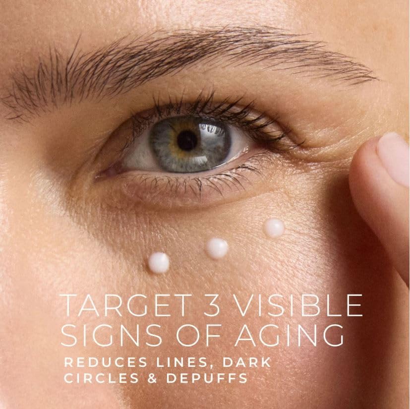 RoC Retinol Correxion Eye Cream application dots demonstrate gentle, precise use around the eye area