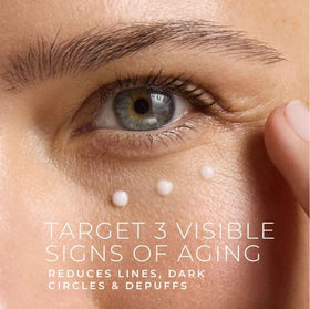 RoC Retinol Correxion Eye Cream application dots demonstrate gentle, precise use around the eye area