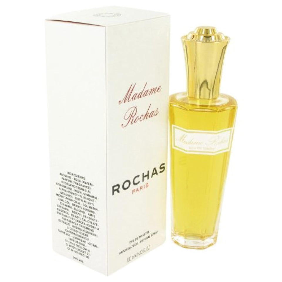 Rochas Madame bottle front view, timeless floral scent for daywear and evening occasions.