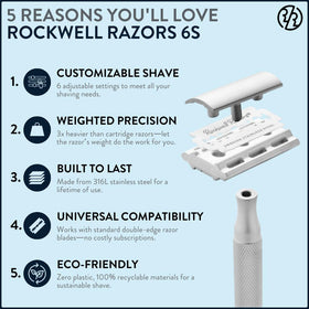 Rockwell 6S adjustable dial demonstrates customizable shaving settings.