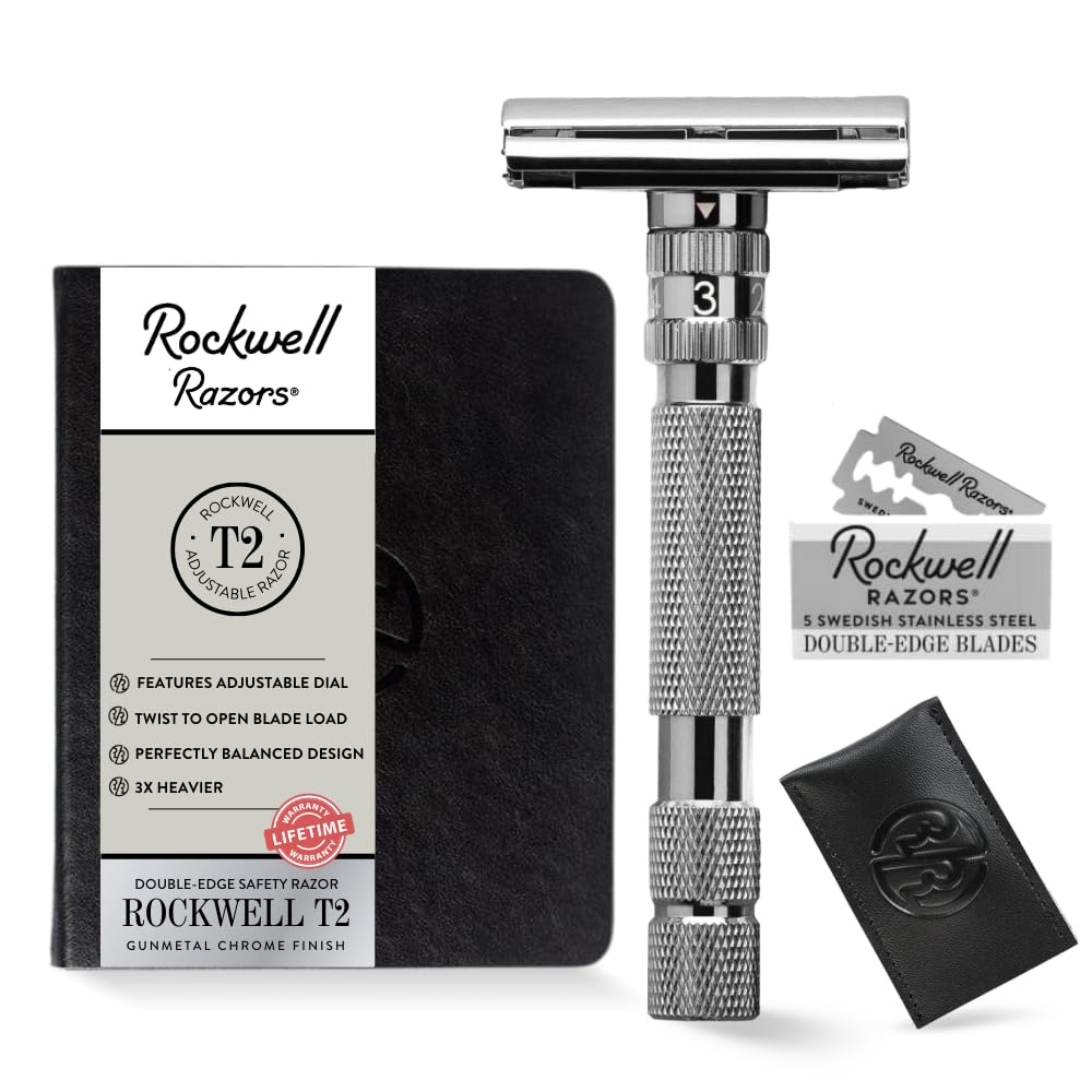 Rockwell T2 razor loading blades for a safe, easy setup.