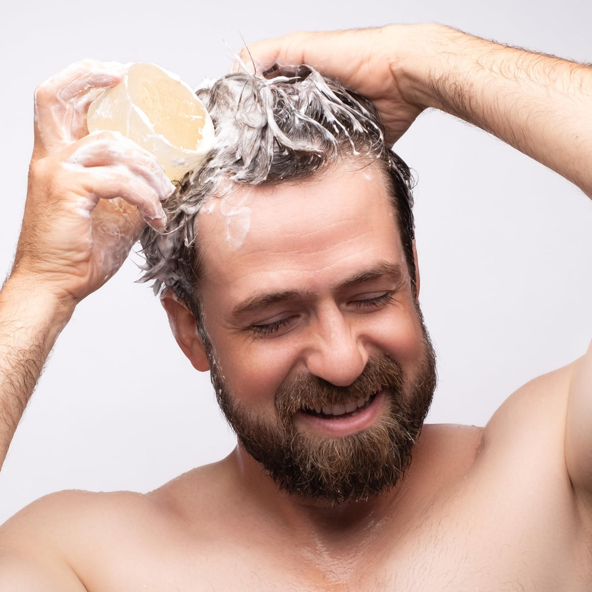 Glycerin-based Boulder Bar soap showing clear, moisture-preserving formula