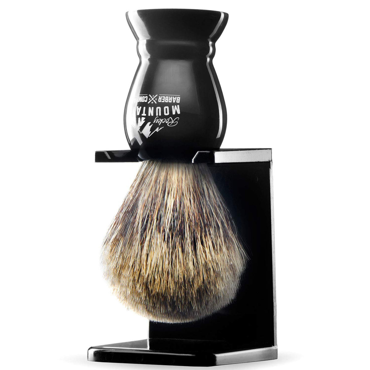 Rocky Mountain Barber brush applying shaving cream for even coverage.