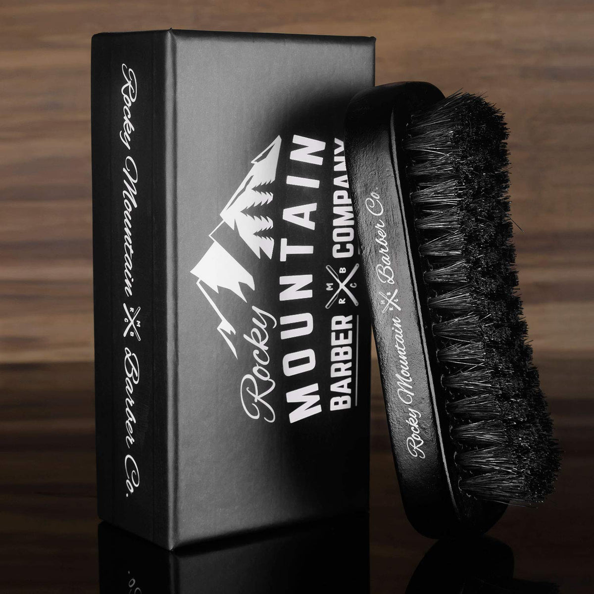 Rocky Mountain Barber Co boar bristle brush head provides smooth untangling