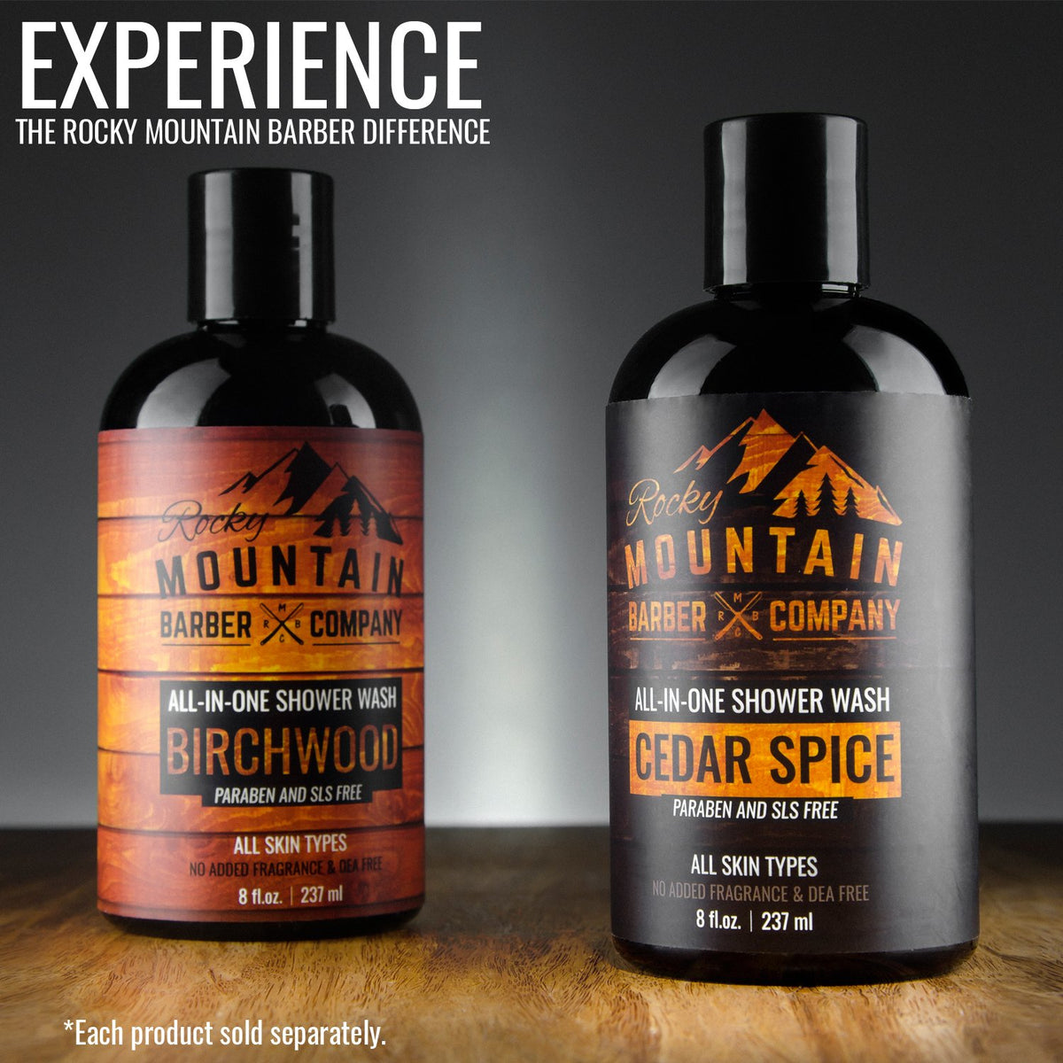 Rocky Mountain Barber Co body wash routine during morning shower