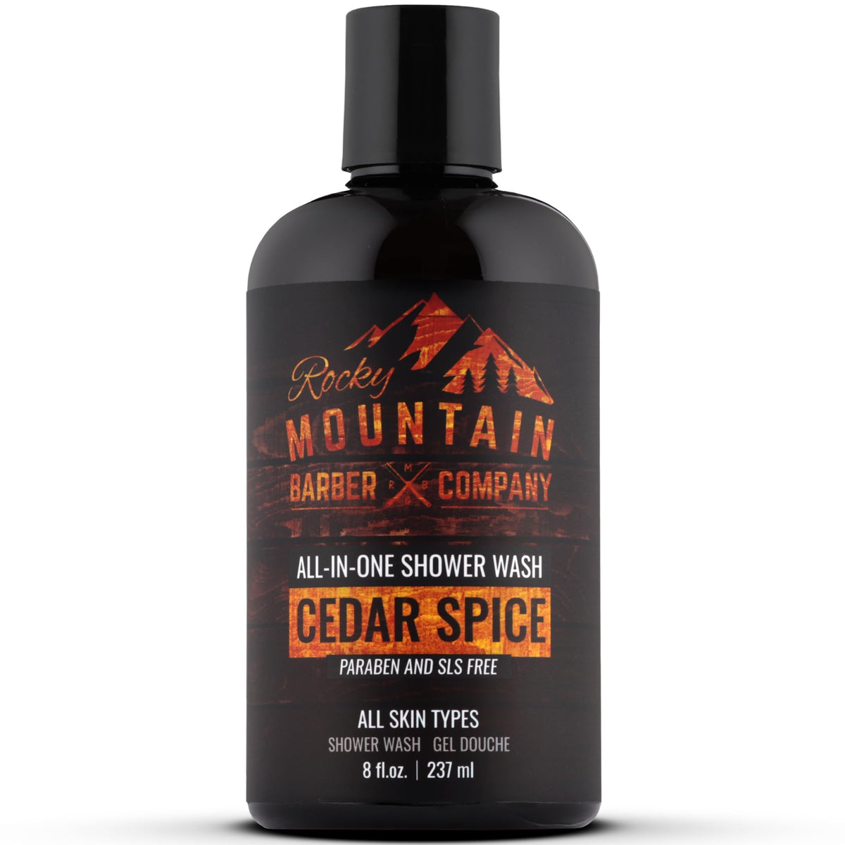 Rocky Mountain Barber Co Cedar Spice all-in-one bottle for streamlined grooming routine