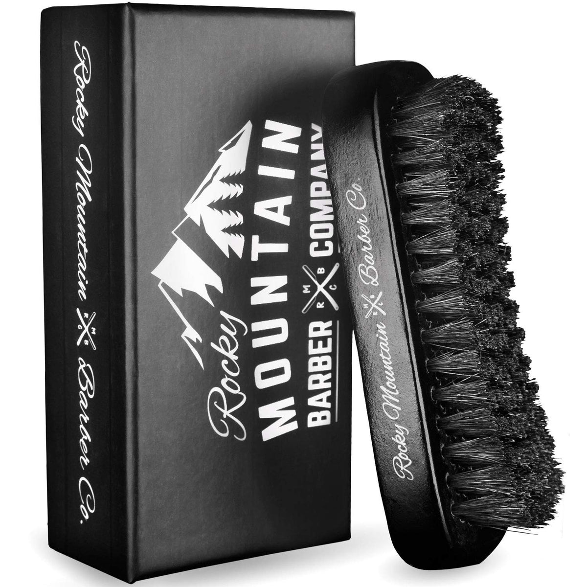 Rocky Mountain Barber Co men's hair brush with wood handle for precise grooming
