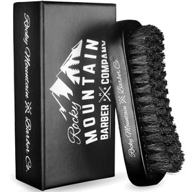 Rocky Mountain Barber Co men's hair brush with wood handle for precise grooming