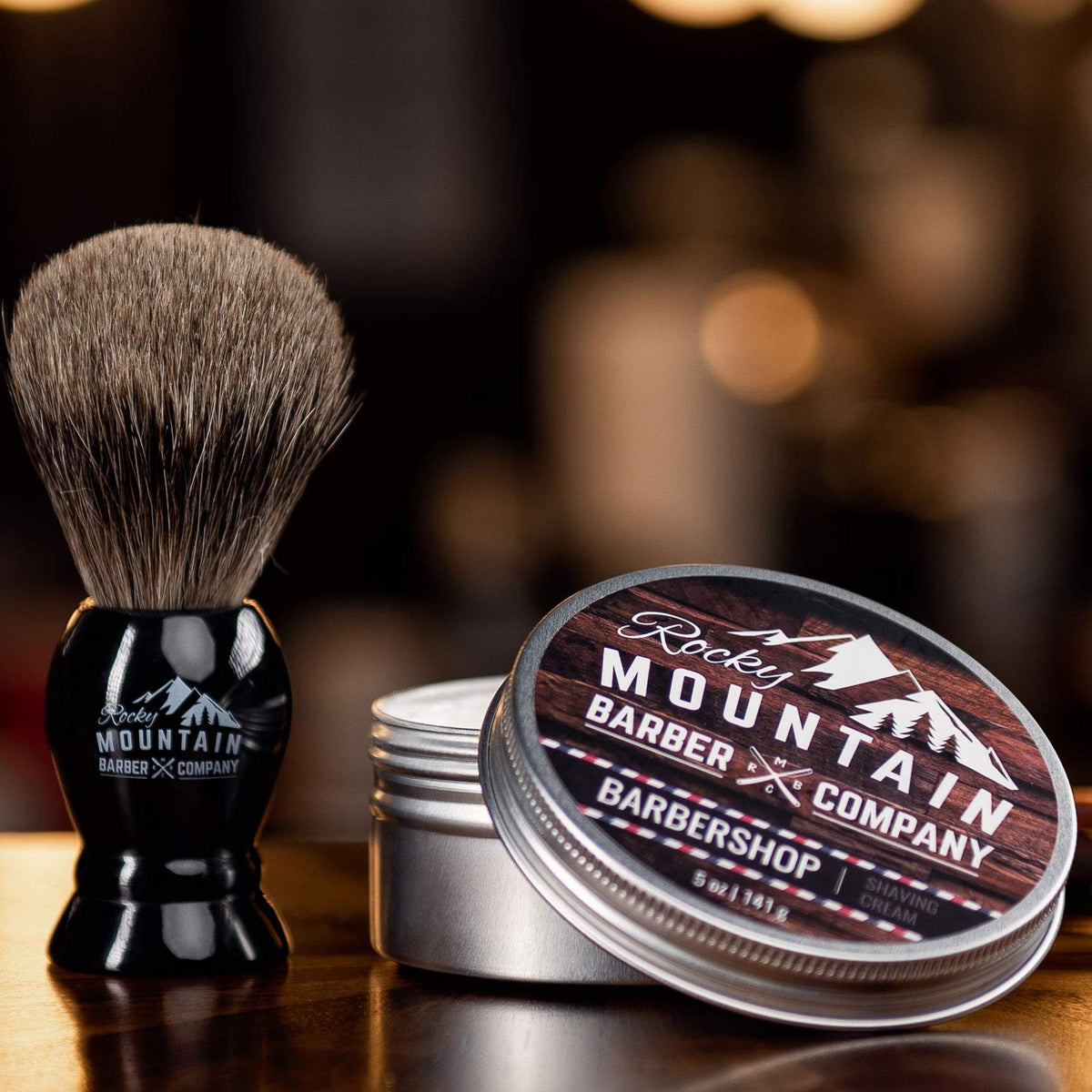 Rocky Mountain Barber Co shaving cream in 5oz tin provides lasting use