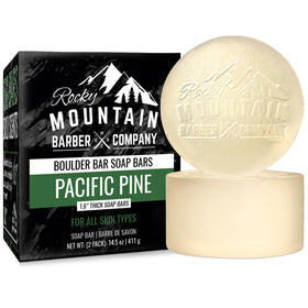 Rocky Mountain Barber Co. Boulder Bar thick-cut held for a rugged, long-lasting cleanse